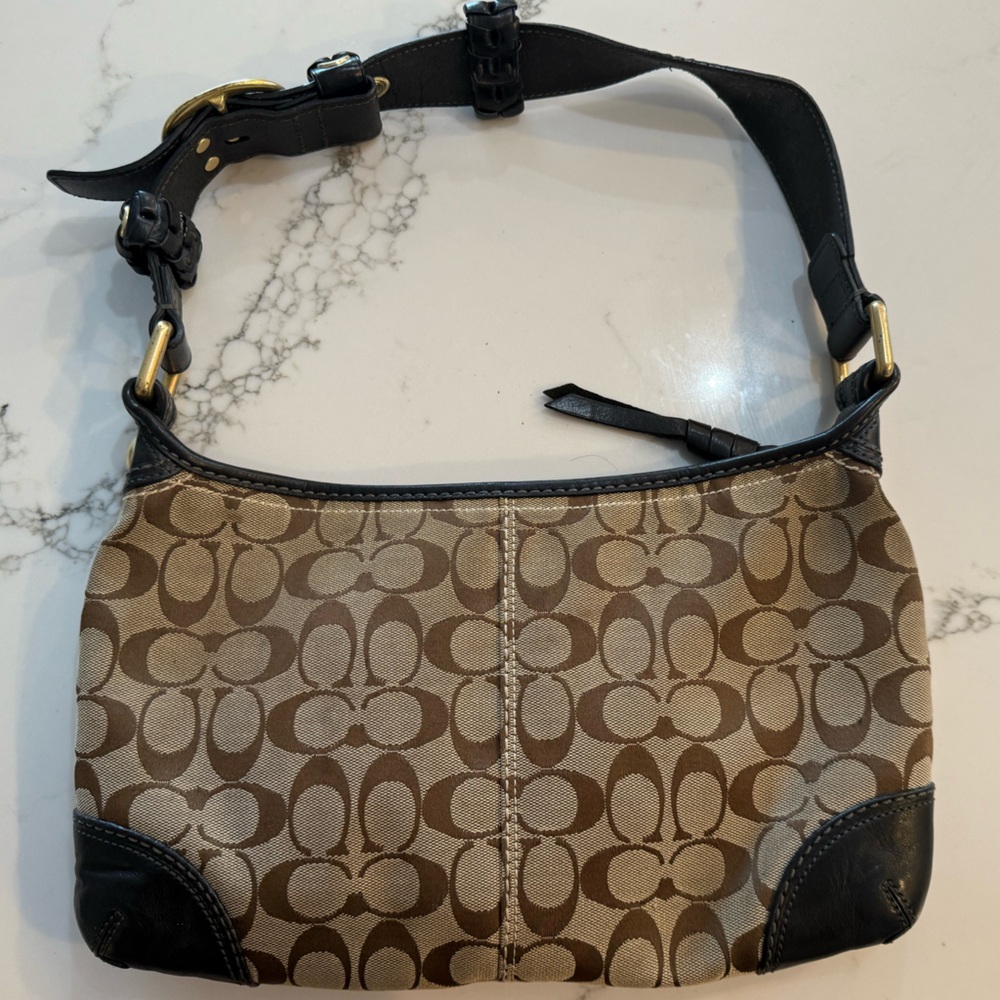 Vtg Signature Coach Bleecker Hobo Shoulder Bag